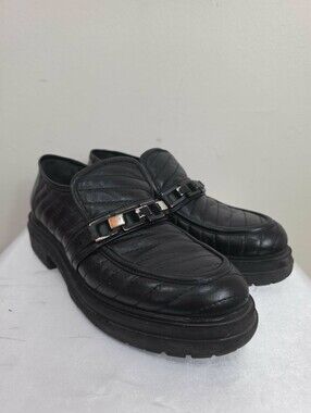 Napoleoni Black Quilted Leather Women's Loafers Made In Italy